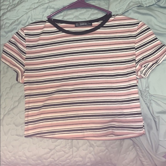 striped crop top tee - Picture 1 of 3